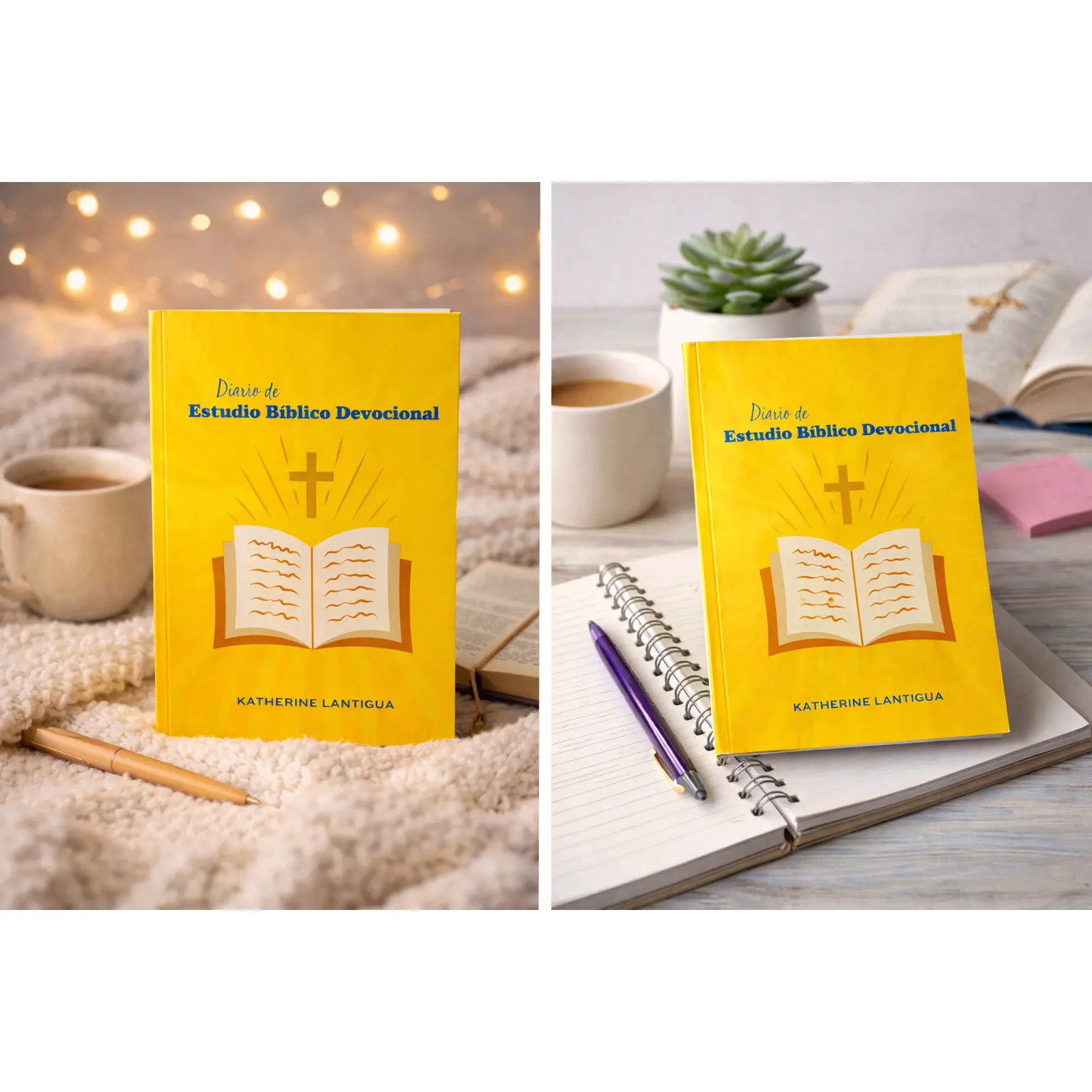 Devotional Bible Study Notebook – Spanish Christian Journal for Daily Scripture Reflection, Worship Notes & Spiritual Growth