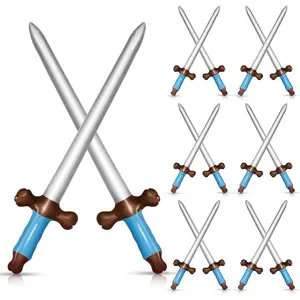 12Pcs Inflatable Swords Pirate Sword Toy,Knife Toy Swords Weapons Swords Set,24In Plastic Swords Kids Birthday Theme Party Halloween Costume Cosplay Supplies,Stage Props MA0760