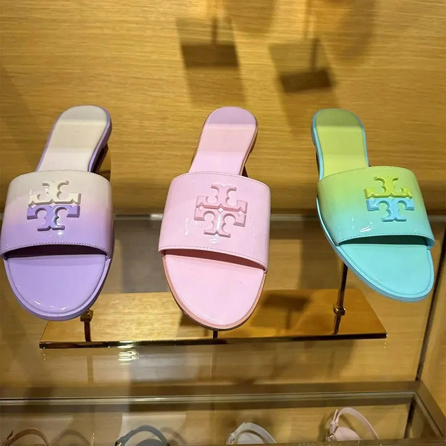 TB mid-heel slip-on women's shoes, wedge heel, European and American designer women's sandals, slippers, European station cross-border foreign trade