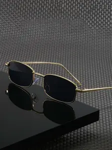 1pcs Vintage Rectangular Narrow Frame Metal Glasses, 90s Minimalist Style,OOTD, Streetwear, Daily Use, Beach Party, Lightweight Unisex Eyewear