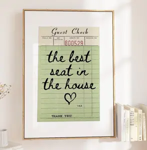 Bathroom Art Print Poster Guest Check The Best Seat In The House Print Green Bathroom Wall Art Trendy  Aesthetic Wall Art Poster