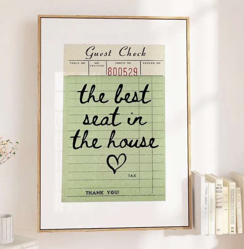 Bathroom Art Print Poster Guest Check The Best Seat In The House Print Green Bathroom Wall Art Trendy  Aesthetic Wall Art Poster