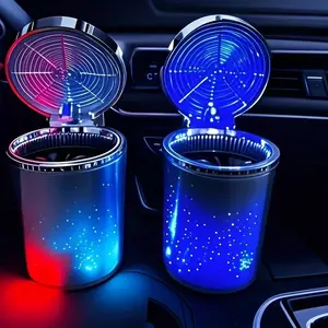 Single Or Double Pack of Car Ashtrays Featuring a Multifunctional Cover - Illuminated Cup Holder for Car Air Vents, Compact Design, And Easy Installation, Without Battery