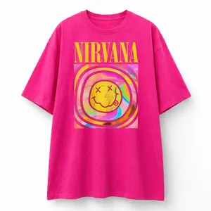 Outfit Y2K Nirvana Shirt Nirvana Preppy 90’s Utero Nirvana Tour Album Unisex Hot Pink Vintage Rock Band Oversized Merch Shirt Sweater Blue Smiley Graphic Tee Face Crewneck Sweatshirt Hoodie Classic T-shirt Clothing Cotton COV