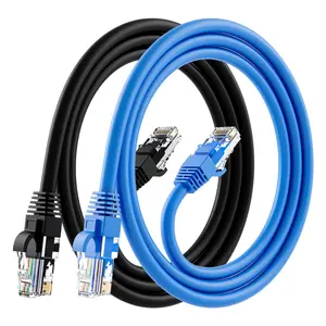 GEARit Cat6 Ethernet Patch Cable (2-Pack) - CCA Network Cord - UTP, Black & Blue