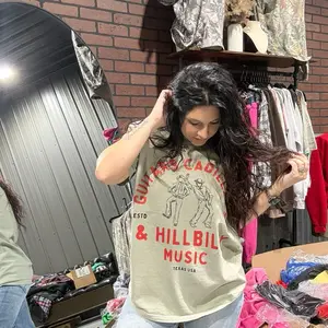 Guitars & Hillbilly Music  Graphic Tee for Women Casual Wear