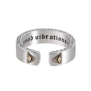 God's Eye Ring Men and Women Personality Retro Gothic Letter Open Ring Adjustable Ring Suitable for Party Gifts