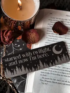Started With Twilight Foil Bookmark - Handcrafted Laminated Cardstock Bookmark bookmarks