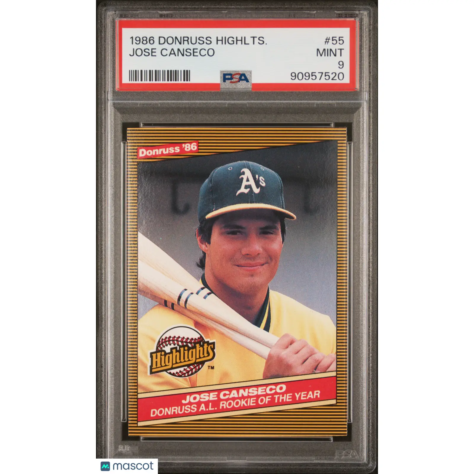 Jose Canseco PSA 1986 Donruss Highlights #55 9 90957520