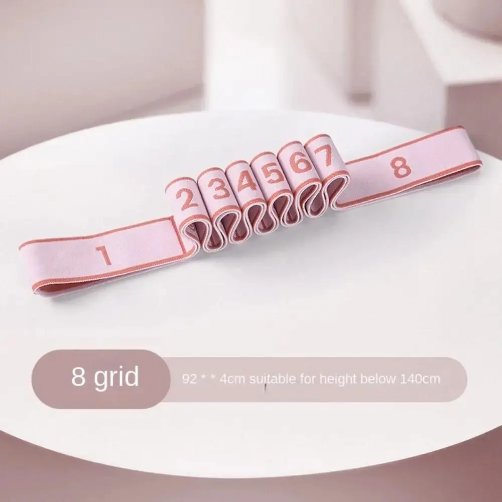 Pink 8-Grid Yoga Resistance Band, Elastic Textile Cotton Strap for Kids & Adult Dance Fitness Training, Latin, Ballet & Pilates, Latin & Ballet Dance Training, Fitness For Everyone