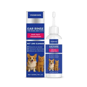 Ear Cleaner for Dogs & Cats – Honeysuckle Itch & Odor Relief, 120ml Bendy-Tip Drops and Swabs Pets