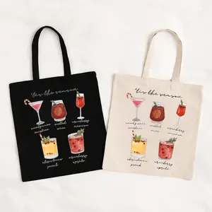 Tis The Season Tote Bag | Christmas Cocktail Drinks Bag | Holiday Bar Lover Gift | Festive Party Tote |  Mulled Wine Design