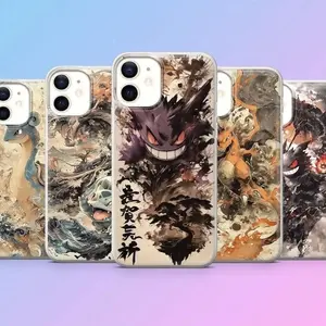 Anime Ghost Style Phone Case Cover fit for iPhone 17, 16, 15, 14, 13, 12, 11, X & Galaxy.