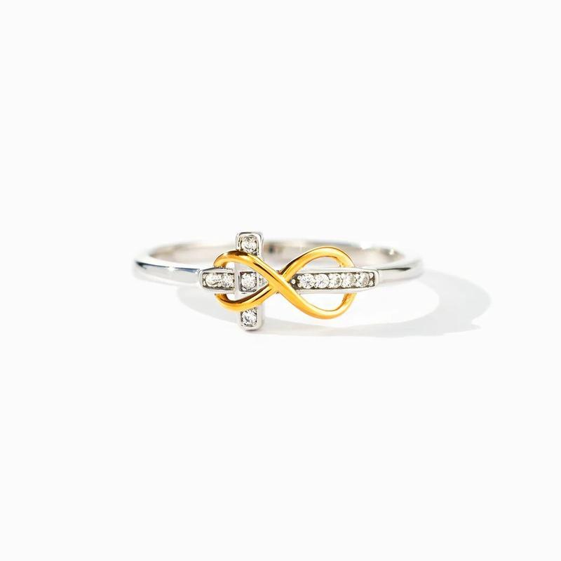 Gods' Promises Are Forever Infinity Cross Ring Inspirational Jewelry Engraved Faith CZ Cross Ring for Daily Wear god is with you forever