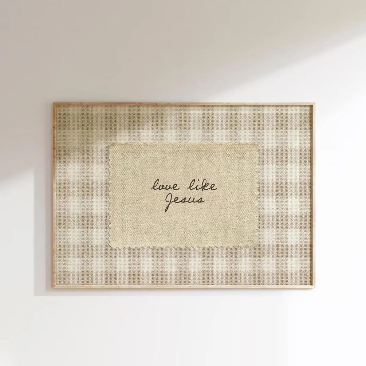 Love Like Jesus Print, Scripture Art, Christian Gift, Galentine's Idea, Neutral Christian Decor, Modern Faith Decor, Soft Cotton Blend, Breathable Comfort, Timeless Appeal, Simple and Clean