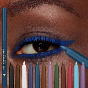 12pcs/set Colorful Waterproof Eyeliner Pencil, Graphic Liner, Silky Smooth, Non-drying, Convenient and Durable, Anti-smudge, Easy To Create Charming Eyes, Creates Various Makeup Looks