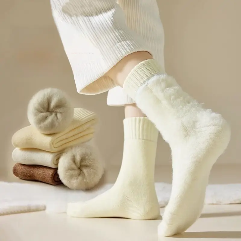 [8 Pairs] Women’s Fleece-Lined Thermal Socks Ultra Soft Cozy Winter Floor & Sleep Socks, Socks For Women Anklesock