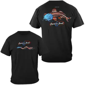 Catfish 2 Sides T-Shirt, #BeyondTheBreak Graphic Tee, American Flag Fish Design for Men & Women