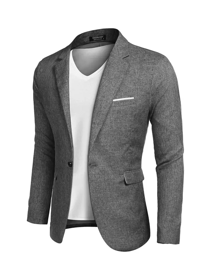 COOFANDY Men's Blazer Casual Sport Coats Slim Fit One Button Suit Jacket Lightweight Sports Jacket