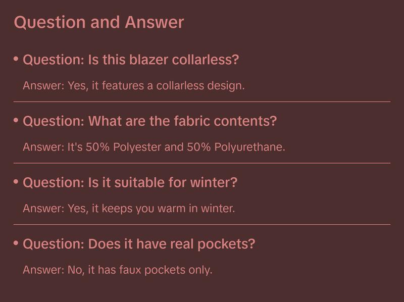 Faux Leather Crop Blazer for Women'S Collarless Open Front PU Moto Biker Jackets XL Black