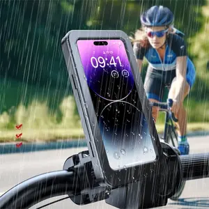 New bicycle and mobile phone stand, waterproof, motorcycle stand, shockproof, electric bike stand, outdoor riding mobile phone stand, 360° rotation, one-handed access and placement, Motorcycle Phone Holder