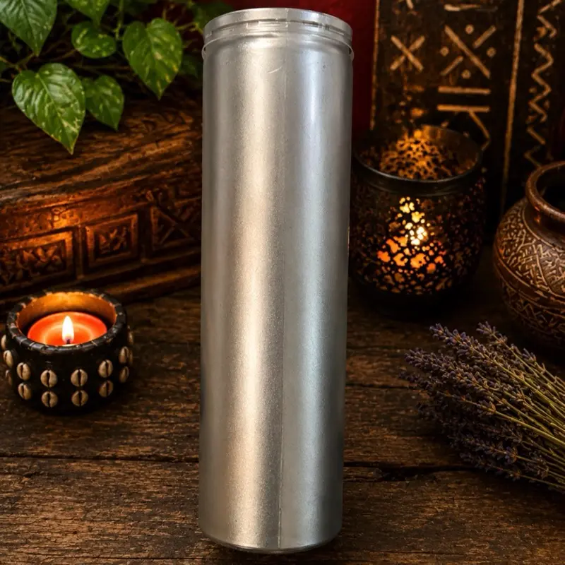 Silver 7 Day Glass Candle