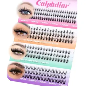 Bottom Lash Clusters DIY Eyelash Extensions 4 Styles Lower Lashes Wispy Bottom Individual Lashes 5-7mm Natural Thin Band Eyelash Clusters 225pcs for Bottom Lash Extension by calphdiar