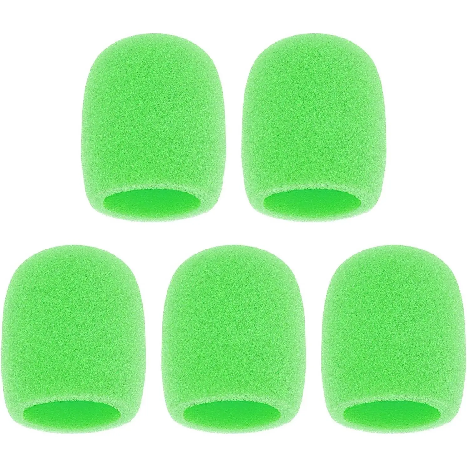 5pcs Thick Foam Handheld Microphone Covers, Washable Windscreen Pop Filter for KTV Performances (Green), Mic Covers