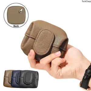 Mini Lychee Pattern Coin Purse with Buckle Closure, Solid Color Key and Earphone Storage Pouch, Casual Change Wallet for Daily Use, Compact Gift for Men, Women, and Girls