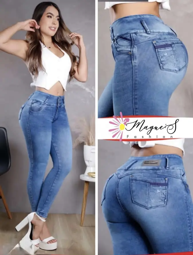 8449-Push Up Colombian Jean High-Waisted Stretch Denim for Women
