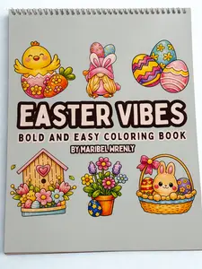 Easter Vibes Deluxe – Premium Spiral-Bound Easter Coloring Book with Thick Marker-Friendly Pages