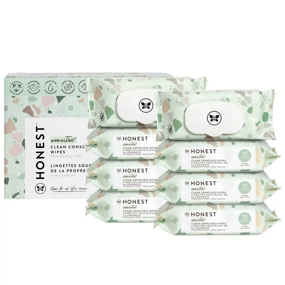 The Honest Company Plant-Based Baby Wipes made with over 99% Water - Geo Mood - 576ct