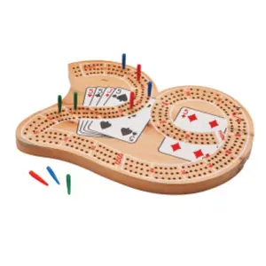 Mainstreet Classics by GLD Products 29-Inch Solid Pine Cribbage Board, Portable Classic Board Game Set for Family Fun, Ages 12+