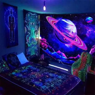 Black Light Tapestry for Bedroom TikTok Shop