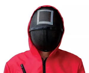 Sqad Game Inspired Square Plastic Costume Mask for Adults | Manager