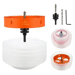 6 Hole  for Recessed Lights, 6 Inch Bi-Metal Hole  Kit with Dust Bowl Catcher for Led Recessed Lighting 6 Inch, Ceiling, , Drywall and Plastic