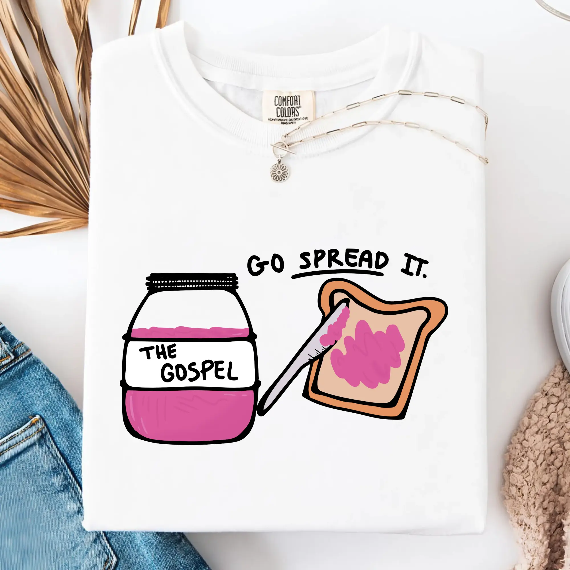 The Gospel Go Spread It Comfort Colors Christian T-Shirt ,Retro Faith Graphic Tee, Inspirational Unisex Cotton Shirt, Religious Gift