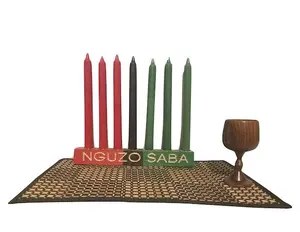 Celebrate Kwanzaa with Our Engraved RBG Kwanzaa Kinara Set