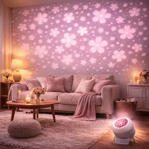 Cherry Blossom Rotating LED Projector Light Gently Illuminates The Entire Night, 360° Adjustable, Projecting Light And Shadow As Desired, Dreamy And Soothing, Usb Powered, Suitable For Bedroom Relaxation, Party Decoration, Home Decor