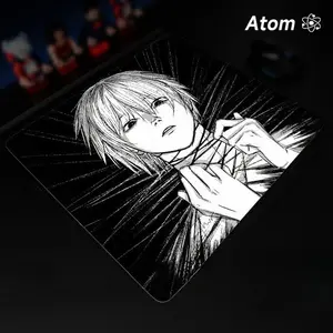ATOM Mouse Pad  Anime Character Tempered Glass Mouse Pad, Laser Engraved Photovoltaic Glass, Super Slip Surface, Non-slip Honeycomb Base FPS Gaming Mouse Pad
