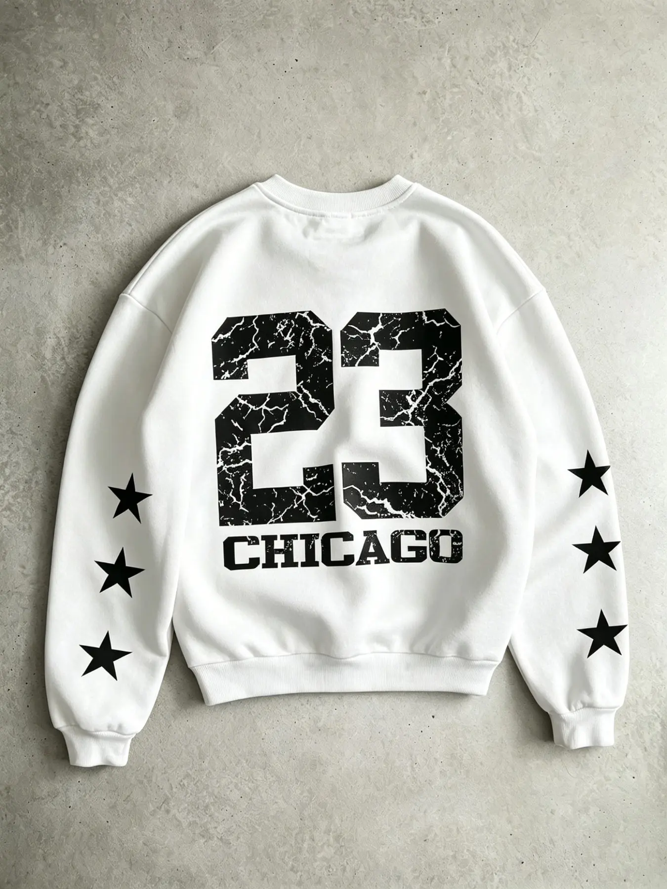 Chicago Print Long Sleeve Sweatshirt, Casual Street Style, Unisex, Fall & Winter Essential, Loose Fit, Five Sizes Available