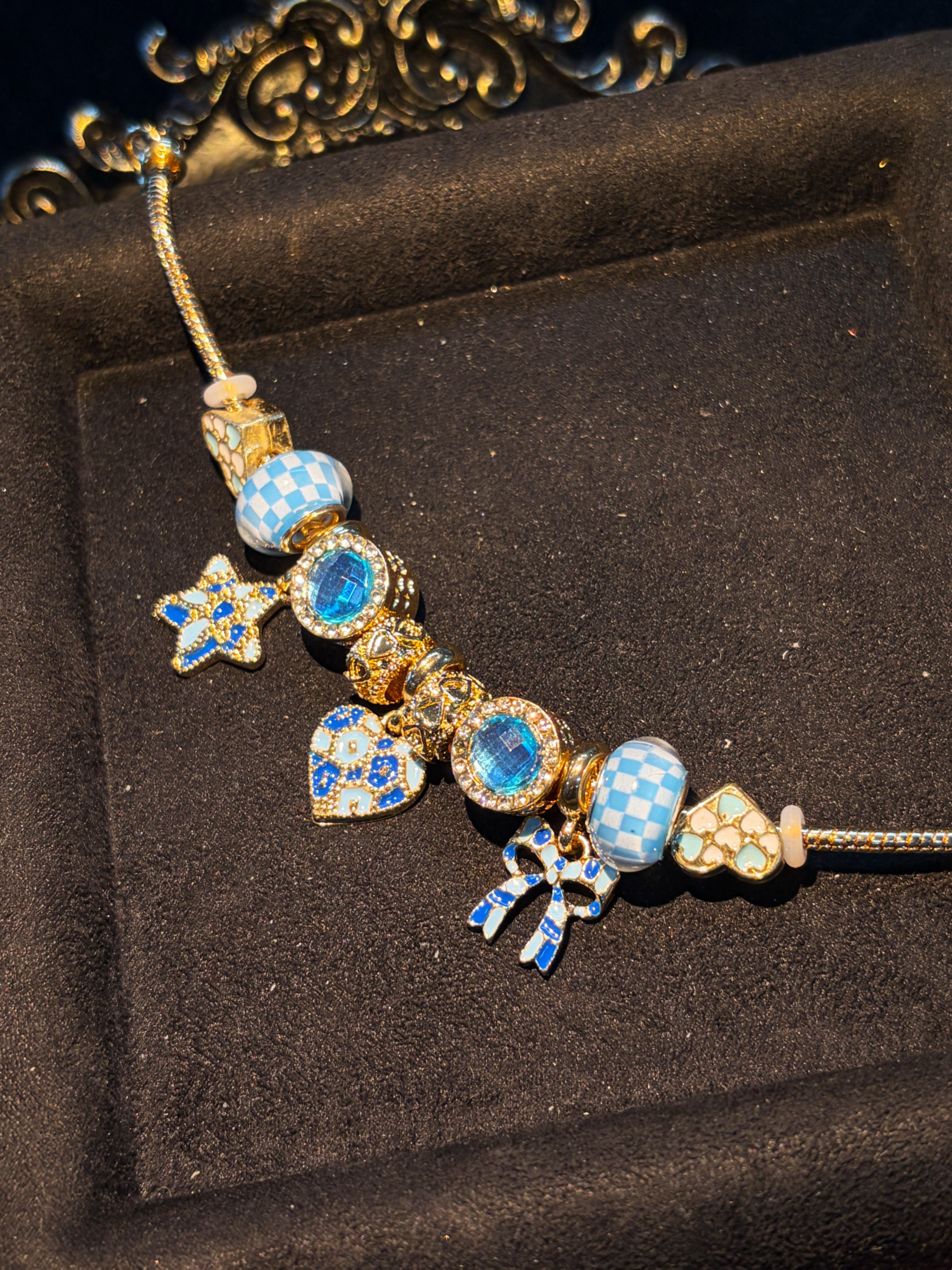 Women’s Gold-Tone Adjustable Stackable Bracelet with Star, Heart, Bow Dangles – Daily Wear Costume Jewelry Accessory