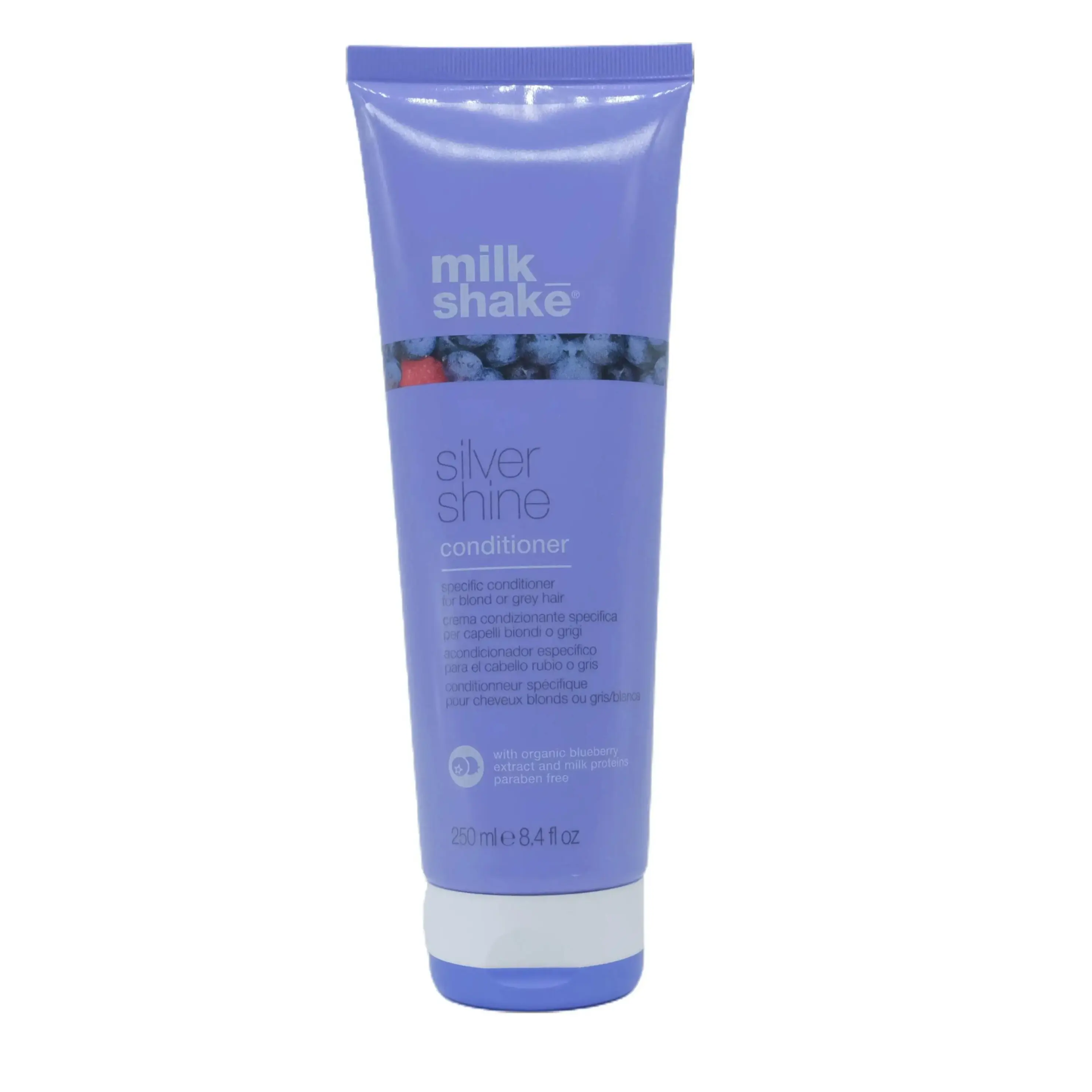 Milkshake Silver Shine Conditioner 250ml - Neutralizes Yellow Tones, Enhances Shine, Deeply Nourishing for Blonde Grey & Highlighted Hair