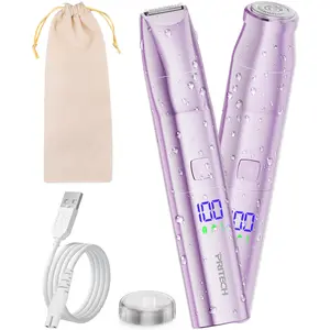 Bikini Trimmer for Women 2 in 1 Electric Razor for Women Face - Wet and Dry Electric Lady Shaver, Smooth Facial Hair Remover and Body Hair Trimmer for Bikini Leg Underarm Face Private Area