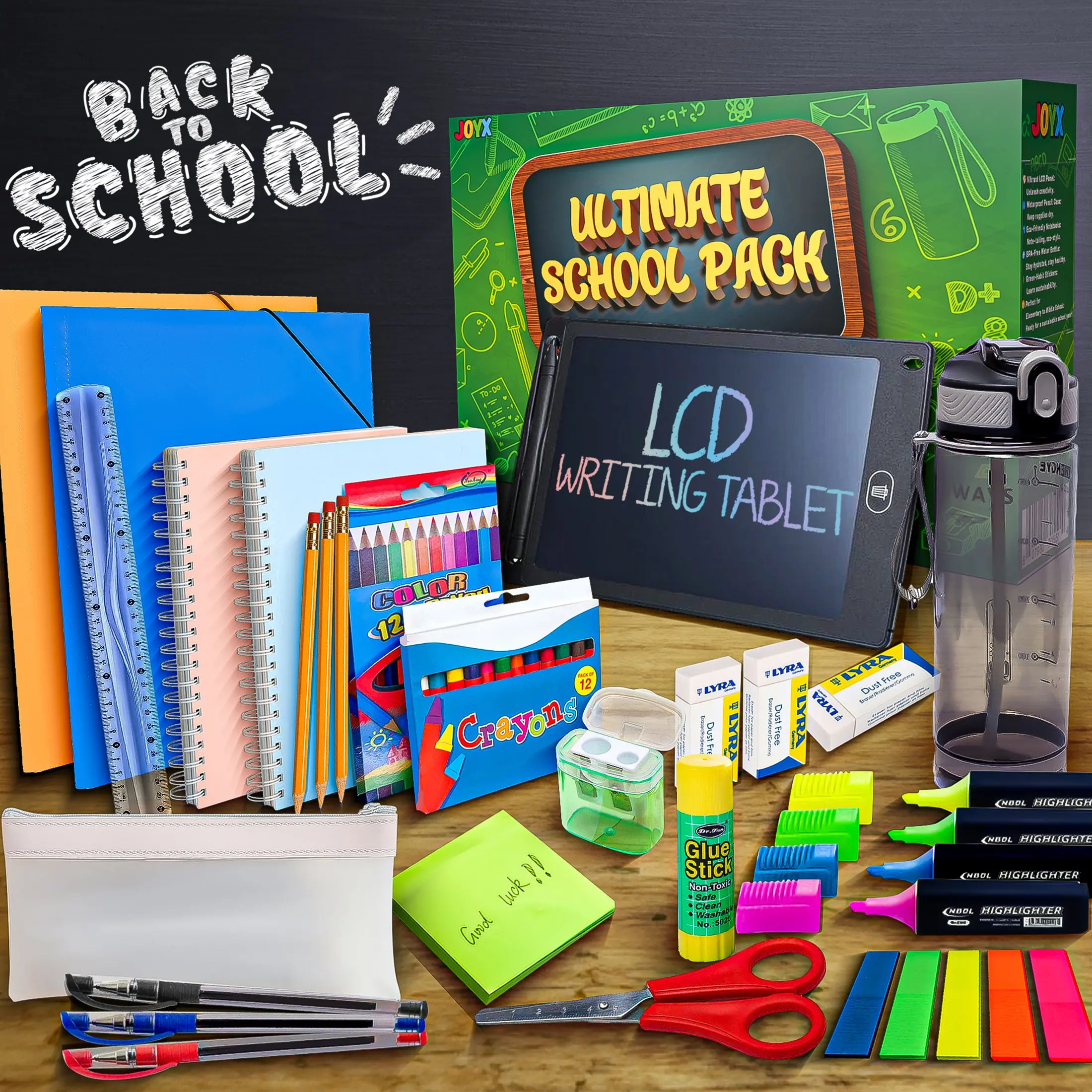 Eco-Friendly School Kit for Elementary, Middle School with LCD Tablet