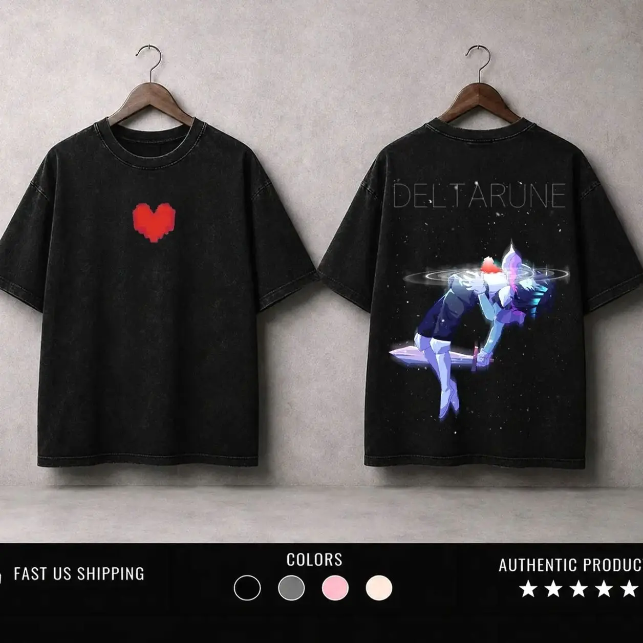 Deltarune Game Washed T-Shirt, Sweatshirt, Hoodie Acid Washed Lightweight Cotton TSHIRT, Gift For Gamer Men's Regular, men gifts graphic tee RQU