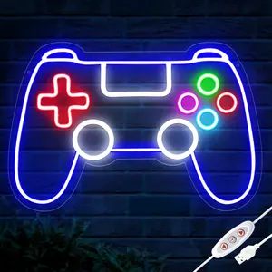 Gaming Neon Sign, led Neon Signs Dimmable by USB powered for Gaming Room Decor - Gaming Neon Sign for Teen Boys Room Decor - Best Gamer Gifts for Teenage Boys, Kids Home Decoration Lamp