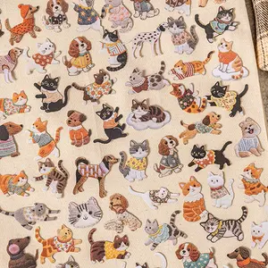 3 Pack Cute Pet Series No Border Stickers Art Stickers DIY Handmade Scrapbook Album Frame Calendar Greeting Cards