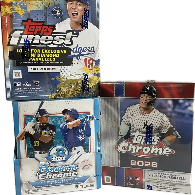MLB#125 PYT: 2026 TOPPS FINEST MEGA (x1) 2021 BOWMAN CHROME DUAL HOBBY BOX (2+ AUTOS!) & 2026 TOPPS CHROME MEGA BOX (x1) ! PICK YOUR TEAM! ALL CARDS SHIP BYTEAM!
