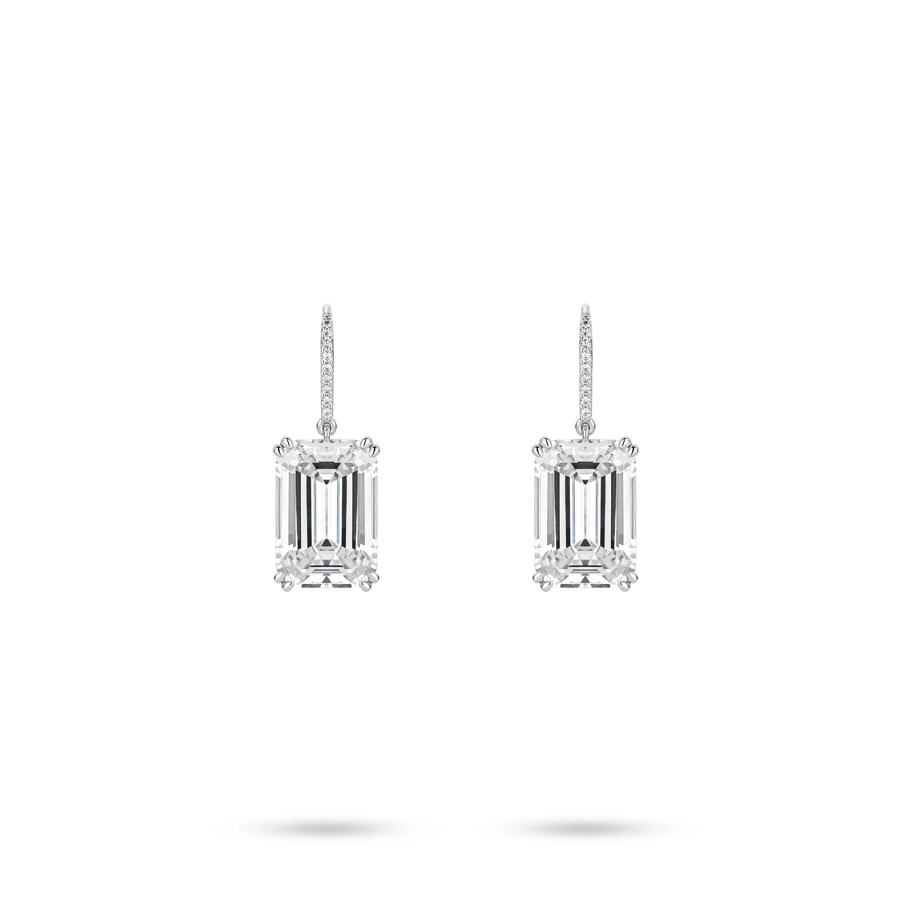 VAMERAY #4903 17 Carat In Each Emerald Prong-Set Drop Earrings